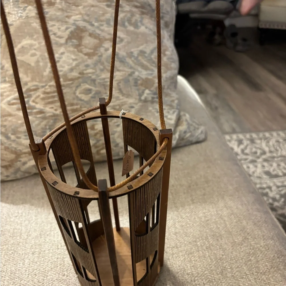 Behrens Laser Craft  Wooden Wine Bottle Holder Cherry Wood